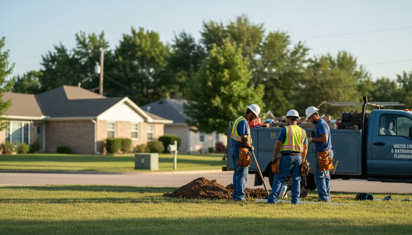 Residential water line and bathroom plumbing service in Centerville, KS